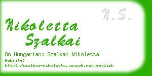 nikoletta szalkai business card